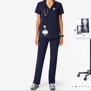 Navy Blue Figs Scrub Set